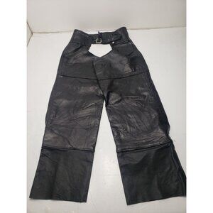 Men's Diamond Plate Genuine Buffalo Leather Motorcycle Chaps Pants Size XL